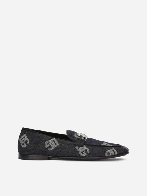 Denim loafers with logo