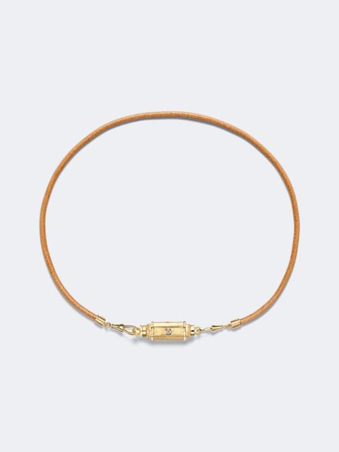 MARIE LICHTENBERG 18kt gold and leather pendant necklace with diamonds