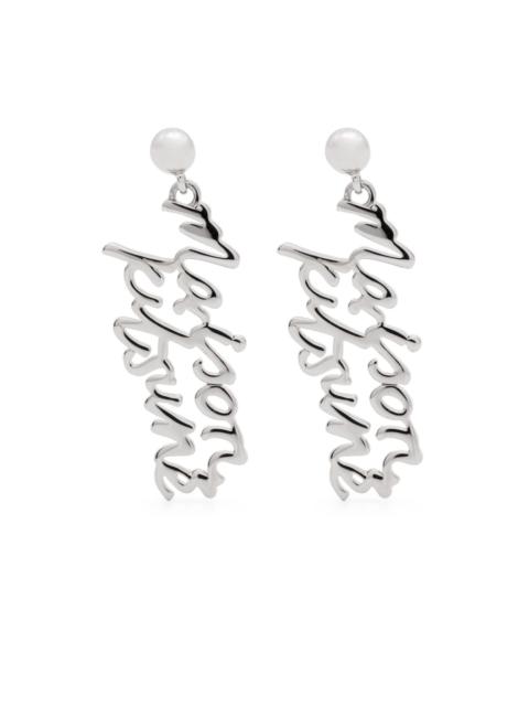 Maison Kitsuné handwritten-logo earrings