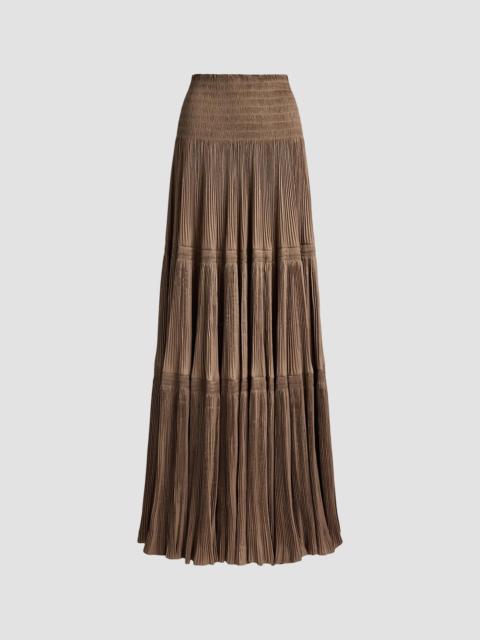 Ralph Lauren Women's Adeena Pleated Lamé Maxi Skirt - Taupe
