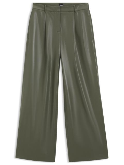 BOSS WIDE-LEG PANTS IN FAUX LEATHER