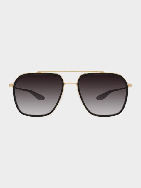 BARTON PERREIRA Rizzo 58mm Titanium & Acetate Aviator Sunglasses