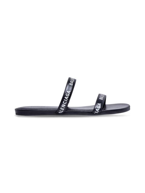 BALENCIAGA Women's Round Flat Sandal  in Black