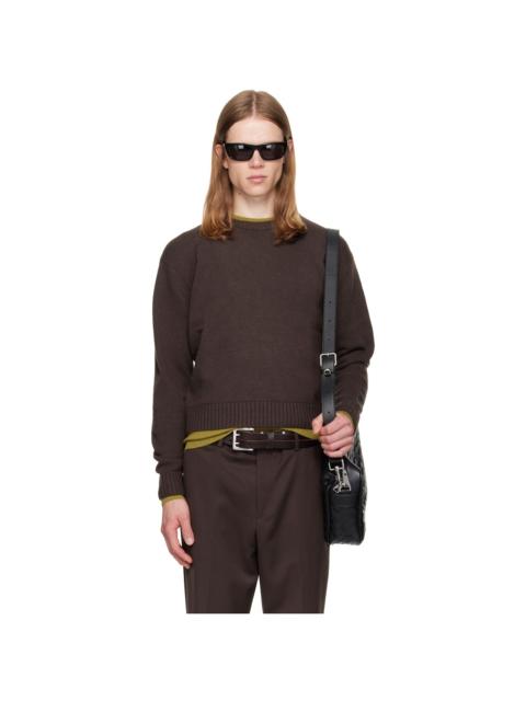 Tonywack Brown Wool & Silk Layered Sweater