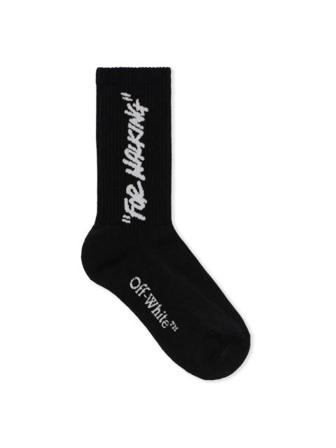 Off-White Quote Mid Calf Socks