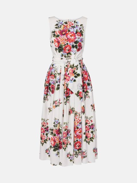 Floral cotton midi dress