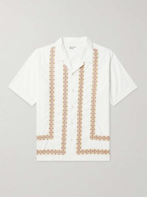 Minari Embroidered Camp-Collar Poplin Shirt