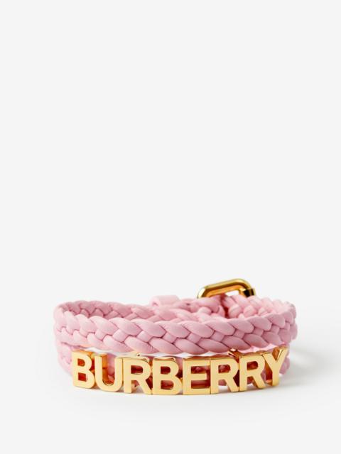 Burberry Gold-plated Logo Leather Bracelet