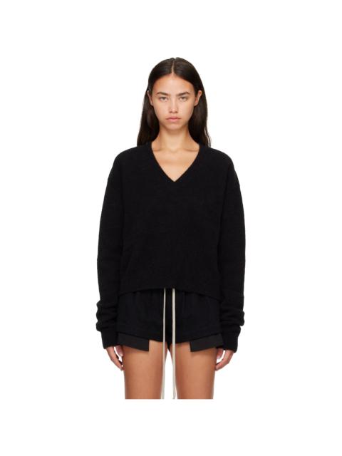 Rick Owens Black Tower Tommy V Neck Sweater