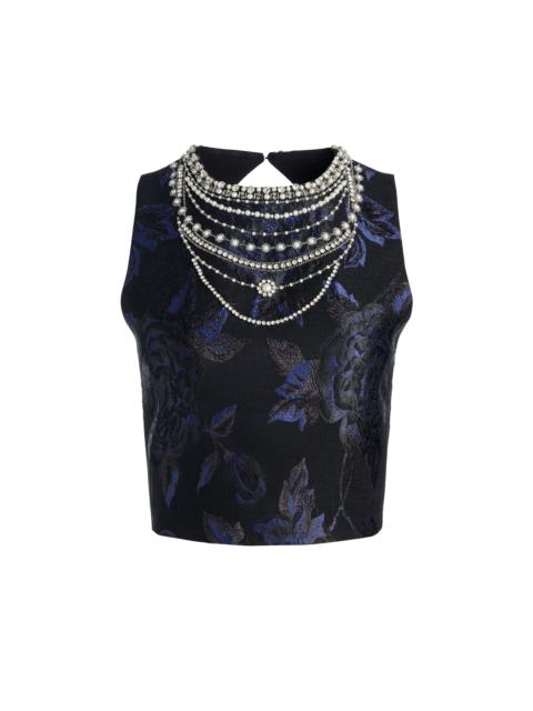 Alice + Olivia CHERRA EMBELLISHED CROP TOP