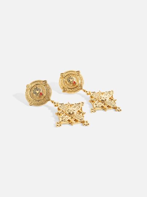 CAMILLA IMPERIAL IDOL PENDANT EARRINGS GOLD