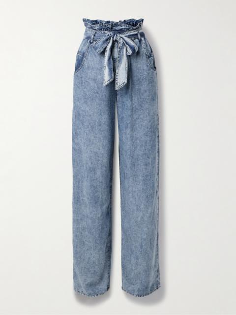 Isabel Marant Étoile Priana Belted Lyocell-chambray Wide-leg Pants
