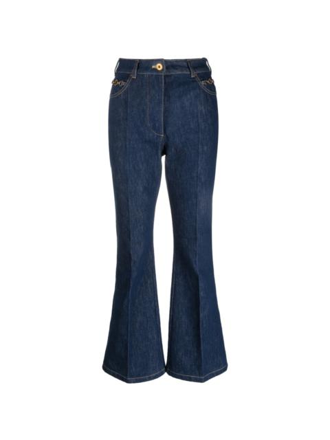 PATOU logo-embroidered kick-flare jeans