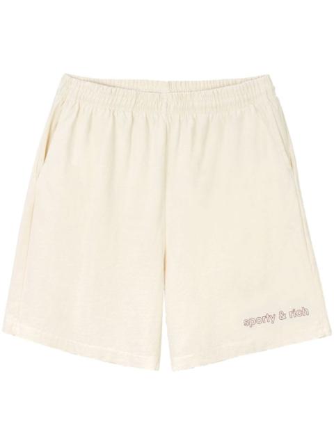 Sporty & Rich embroidered-logo cotton shorts