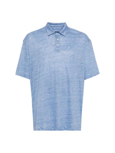 short-sleeve linen polo shirt