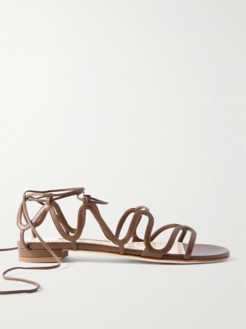 Manolo Blahnik Fawdaflat Leather Sandals