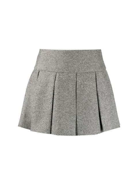PATOU pleated virgin-wool miniskirt