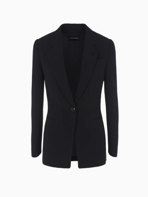 GIORGIO ARMANI Single-breasted silk-cady jacket