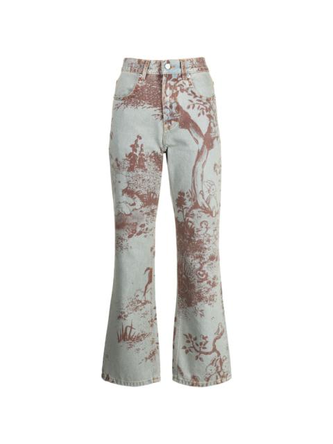 Molly Goddard Dorianna graphic-print cropped jeans