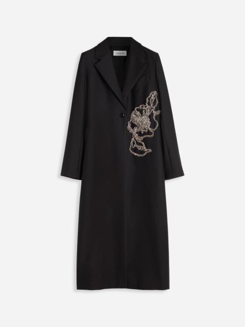 Lanvin SINGLE-BREASTED TAILORED COAT IN WOOL SILK WITH EMBROIDERY