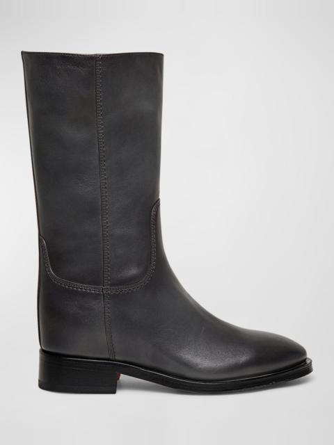 Santoni Fleeces Leather Mid Boots