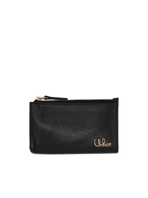 Chloé zip logo wallet