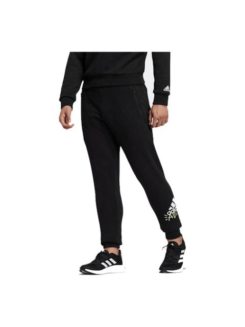 adidas outlets Casual Sports Gym Bundle Feet Pants Black HM9385