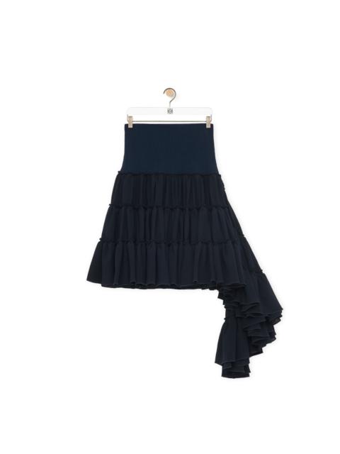 Ruffled skirt in silk