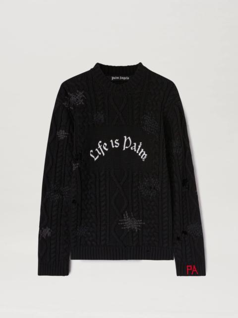 LIFE IS PALM FISHERMAN SWEATER