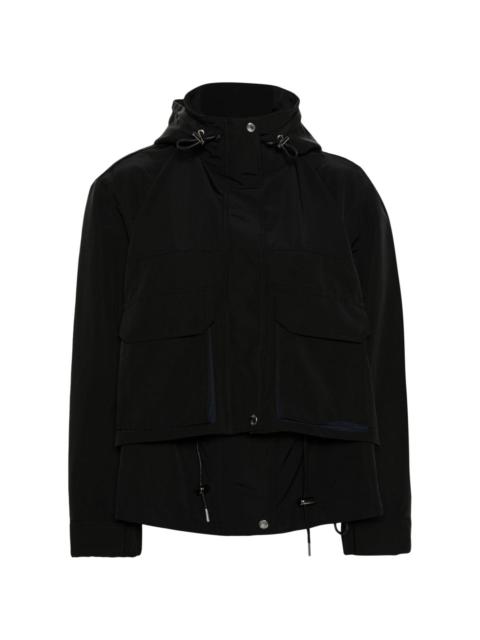 layered-design cotton-blend jacket