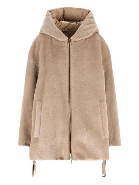 reversible alpaca wool padded coat