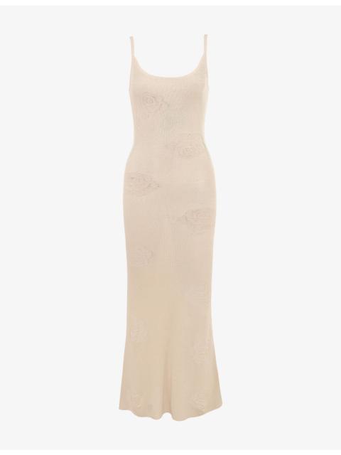 House of CB Dara Rose Embroidered Knit Maxi Dress
