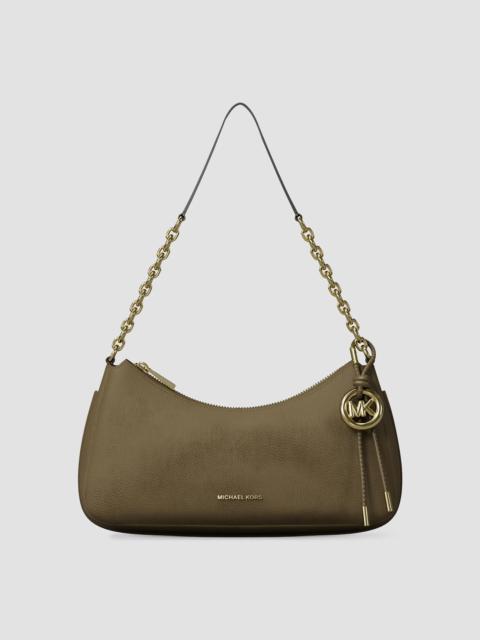 MICHAEL KORS Women's Nolita Medium Leather Pochette Shoulder Bag - Loden