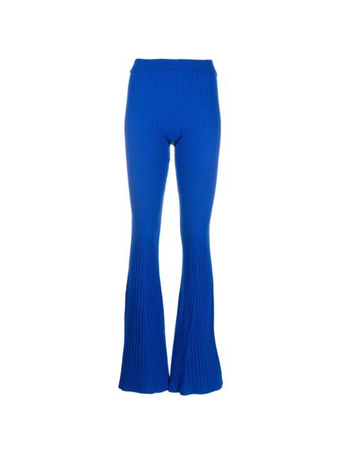 ribbed flared trousers