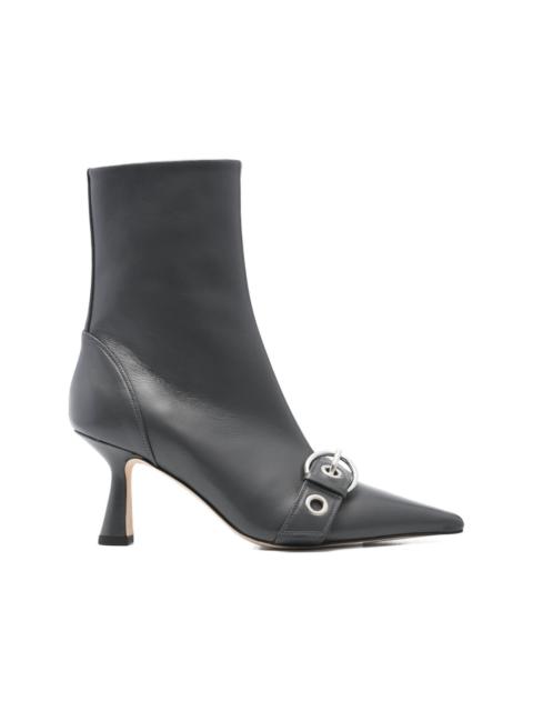 Aeyde 75mm buckle-detail pointed-toe boots