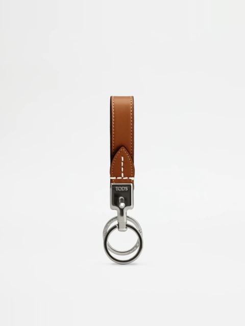 Tod's LEATHER KEY HOLDER - BROWN