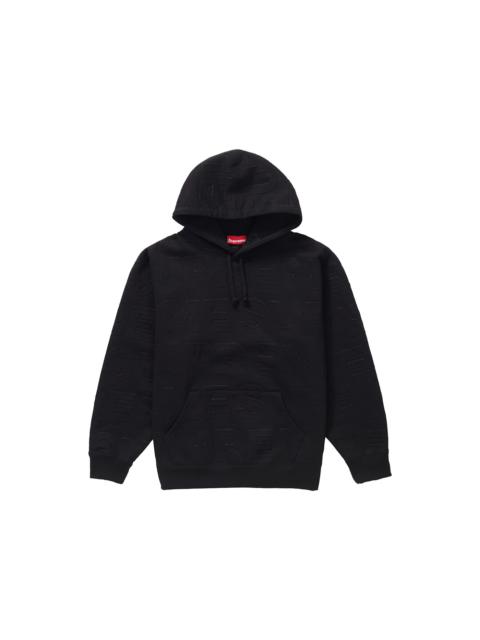 Supreme Embossed Logos Hooded Sweatshirt Black
