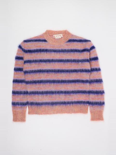 Marni MOHAIR STRIPED SWEATER - APRICOT