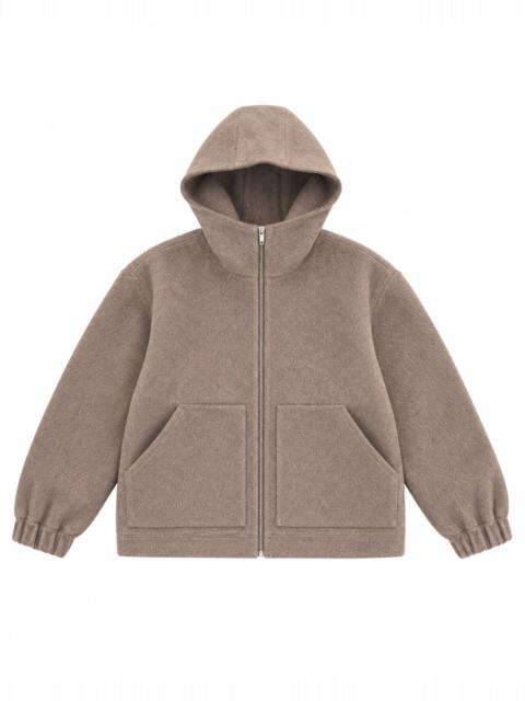 The Kooples BEIGE WOOL JACKET WITH A HOOD