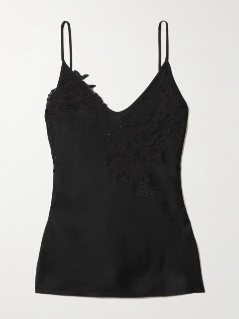 Victoria Beckham Lace-trimmed Satin-crepe Camisole