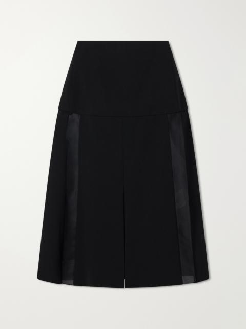 Jil Sander Satin-trimmed Wool Midi Skirt