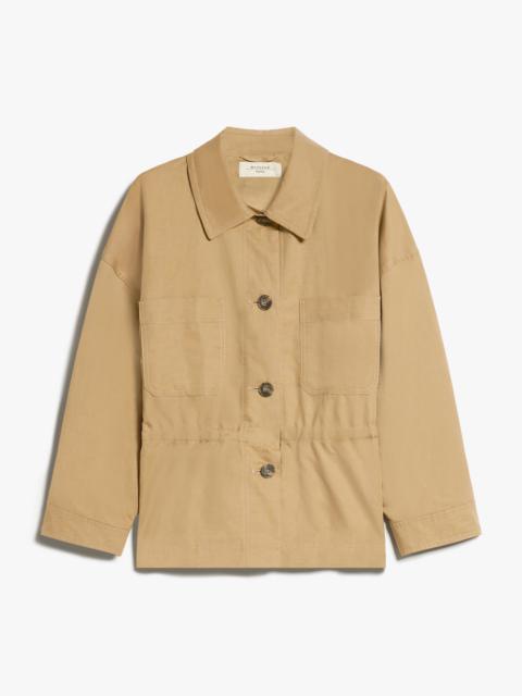 Cotton and linen basketweave jacket
