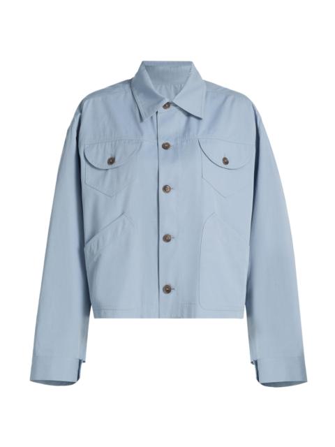 FRAME Women's Cotton Drop-Shoulder Utility Jacket - Sky Blue