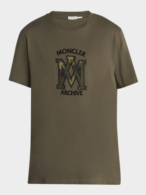 Moncler Men's Camouflage Logo Crewneck T-Shirt