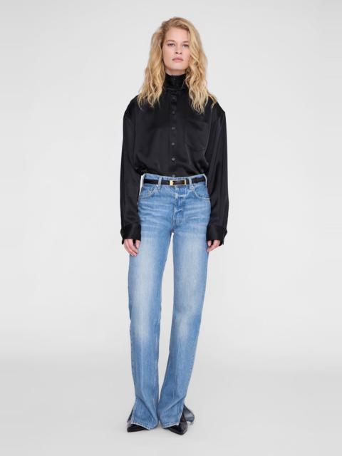 ANINE BING Scott Cropped Shirt - Black
