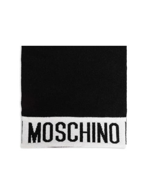 Moschino intarsia knit-logo scarf