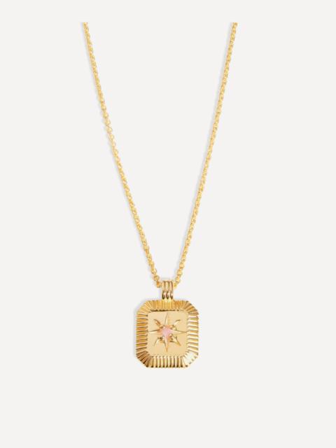 MISSOMA 18ct Gold-Plated Vermeil Silver Engravable July Birthstone Star Ridge Pendant Necklace