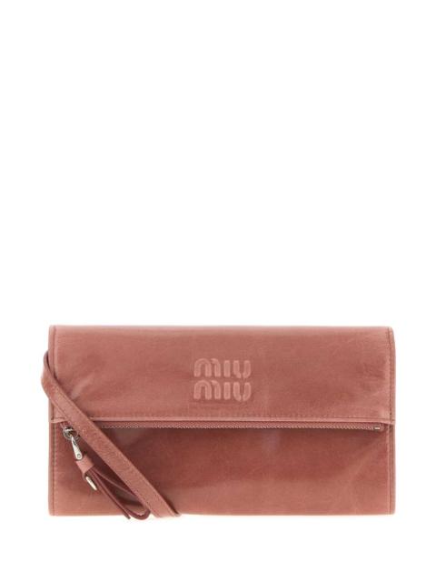 Miu Miu Miu Miu Velvet Leather Wallet — Pink