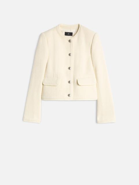 7 For All Mankind Boucle Jacket in Ivory