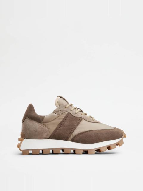 Tod's SNEAKERS TOD'S 1T IN SUEDE AND FABRIC - BROWN, BEIGE